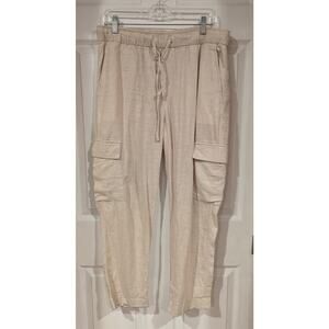 Gap for Good - Beige linen Easy‎ Pant cargo ankle pants, M Casual Lagan